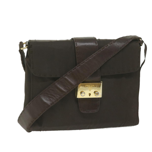 Prada Handbags - PRADA Shoulder Bag Nylon Brown Auth ac2574
